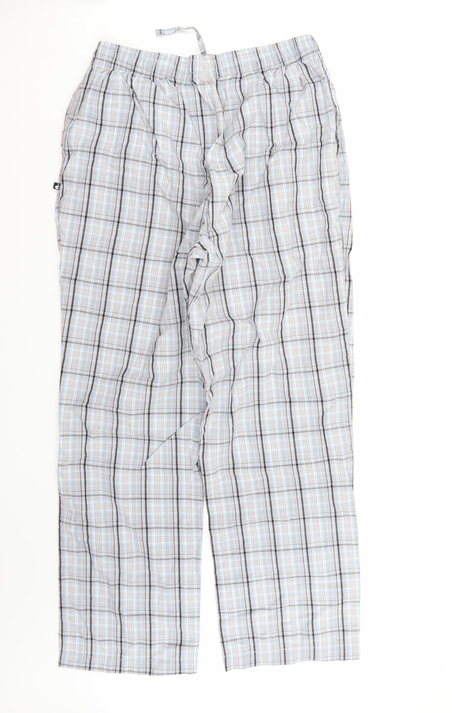 Jockey Mens Grey Check  Sweatpants Trousers Size L L27 in
