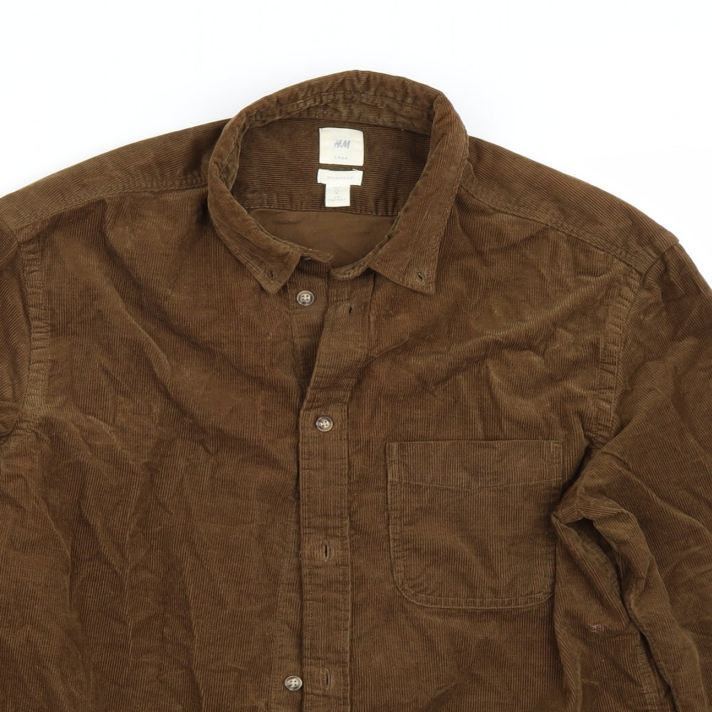 H&M Womens Brown   Basic Button-Up Size M