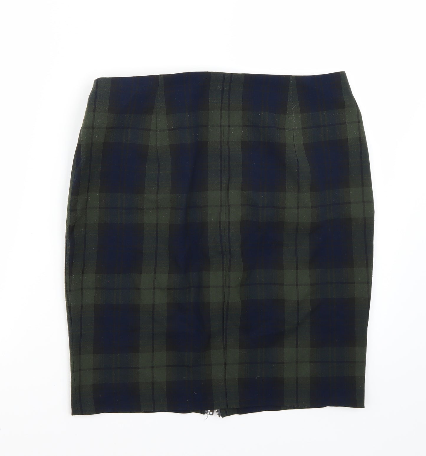 H&M Womens Green Check  A-Line Skirt Size 10