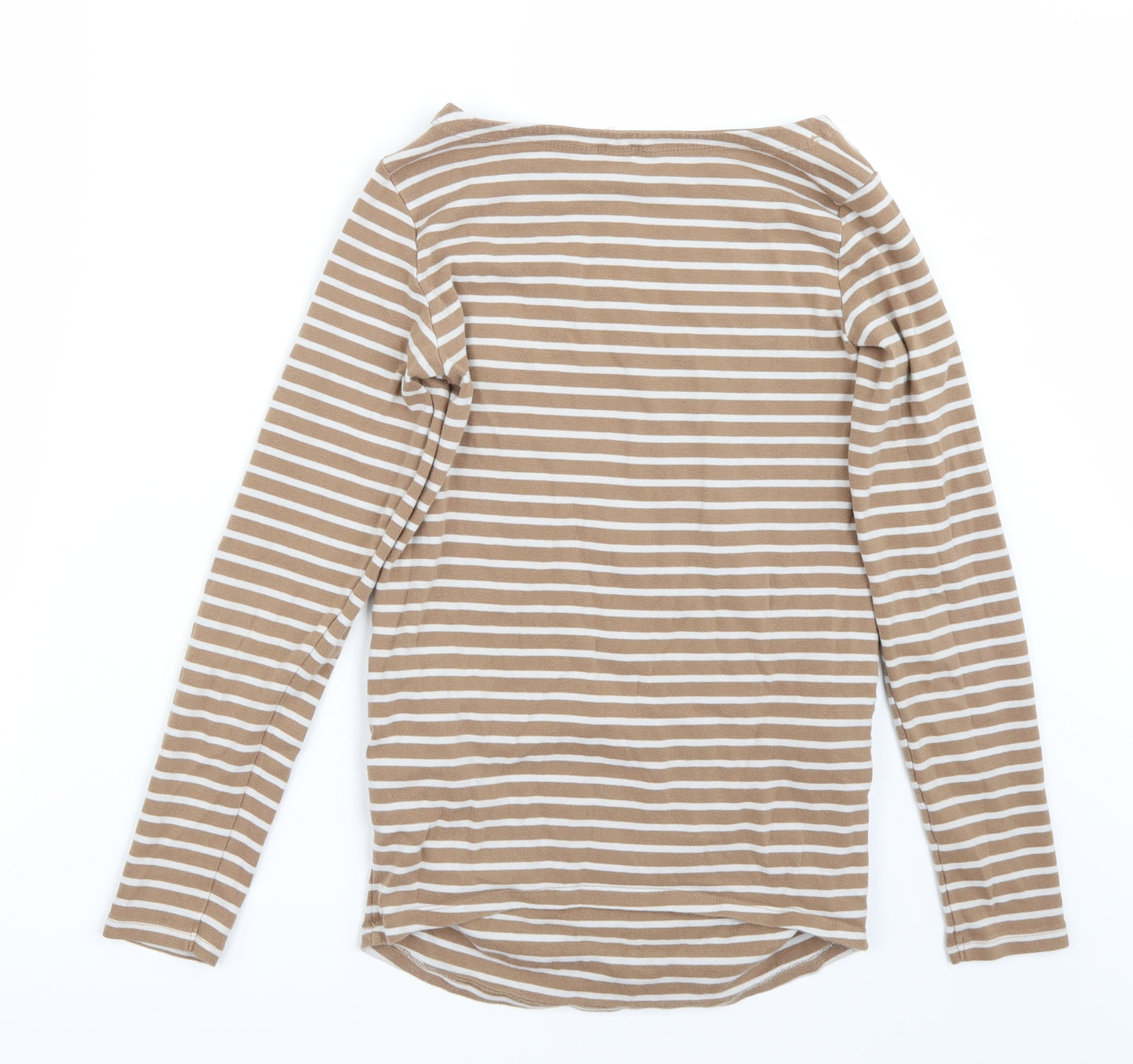 H&M Womens Brown Striped  Basic T-Shirt Size L