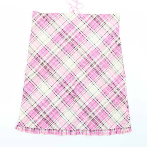 Onyx Womens Pink Check  A-Line Set Size L
