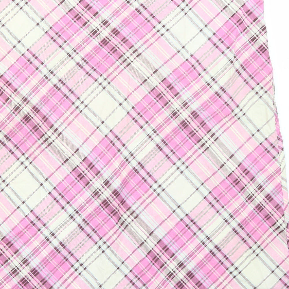 Onyx Womens Pink Check  A-Line Set Size L