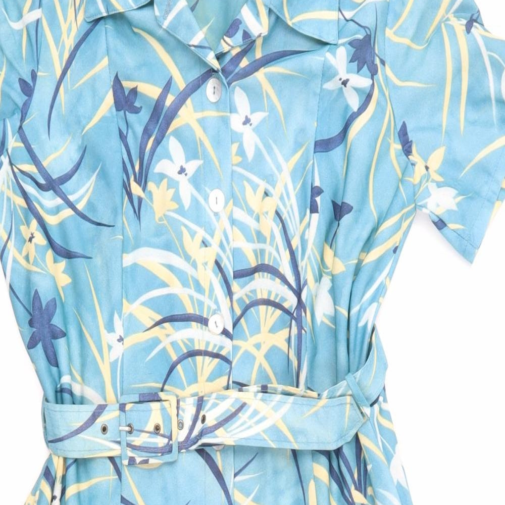 Debenhams Womens Blue Floral  Shirt Dress  Size 10