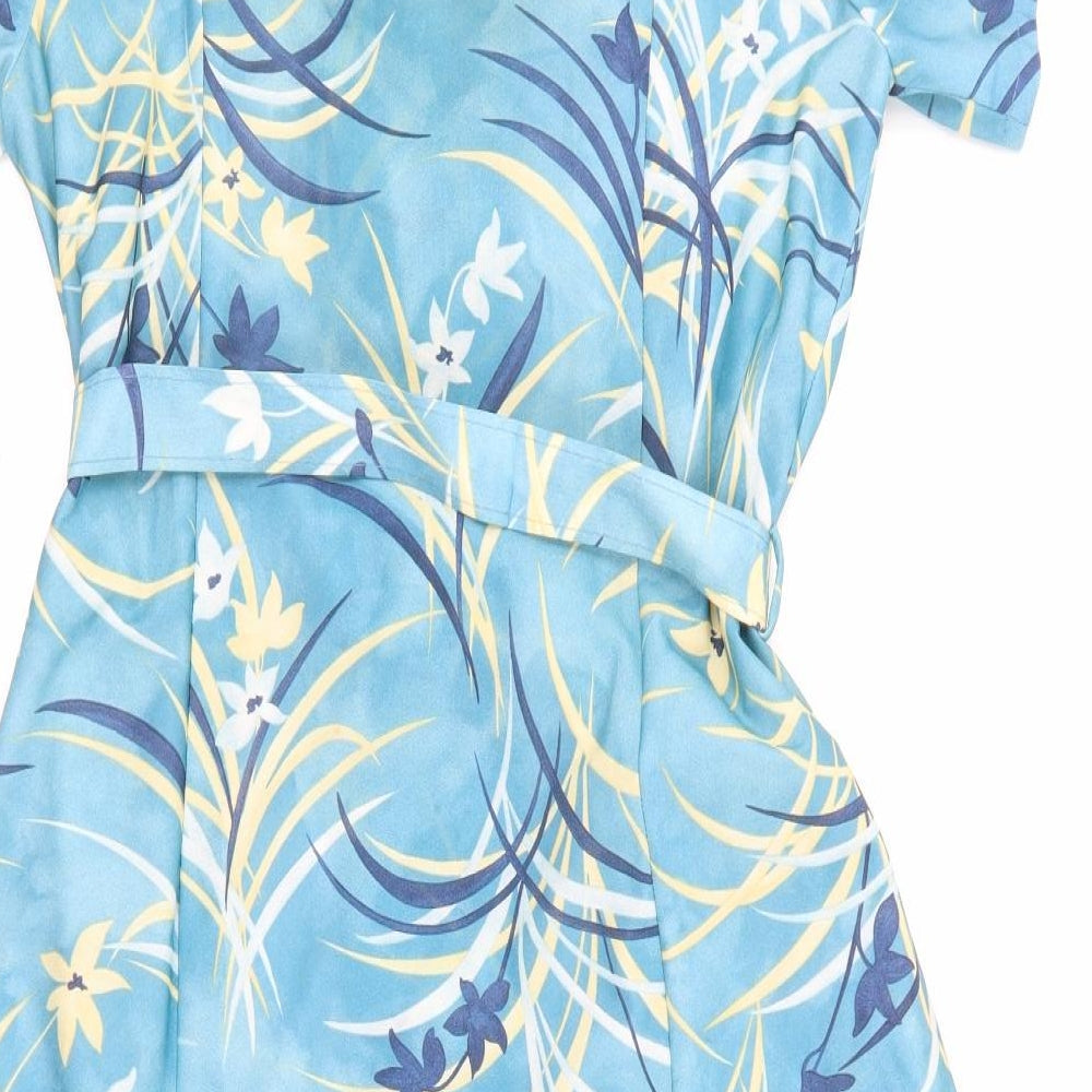 Debenhams Womens Blue Floral  Shirt Dress  Size 10