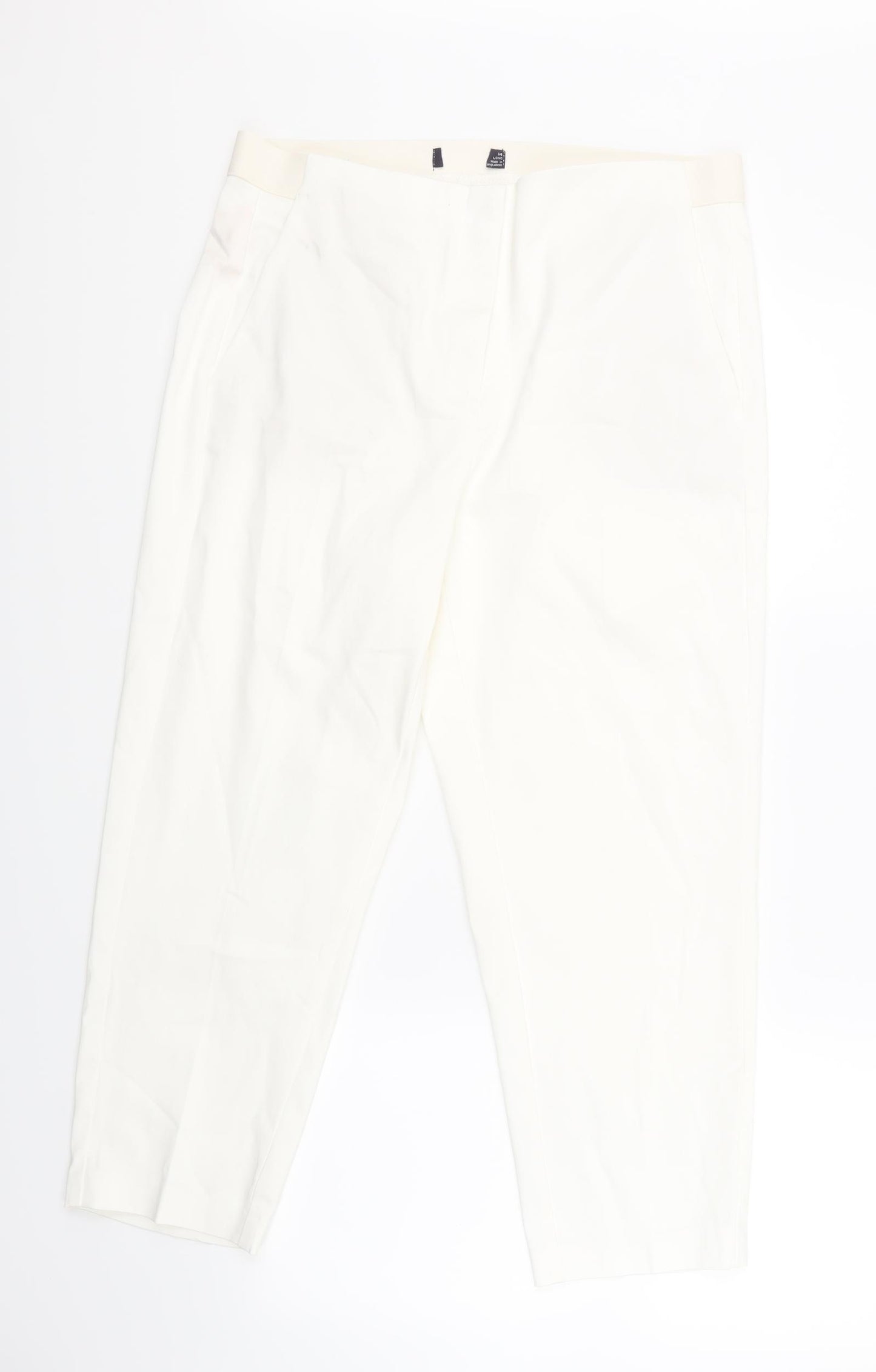 Marks and Spencer Womens White   Trousers  Size 14 L23 in