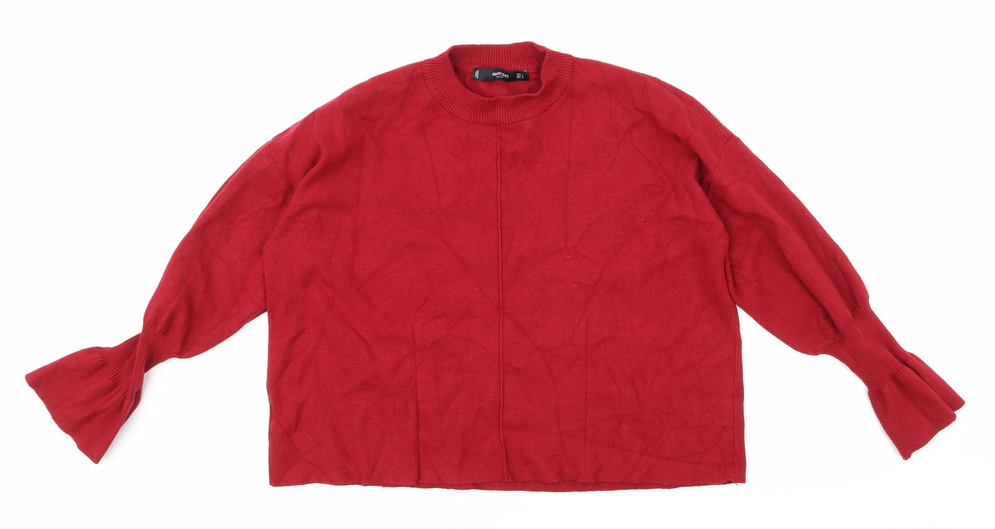 Mango Womens Red  Knit Pullover Jumper Size L