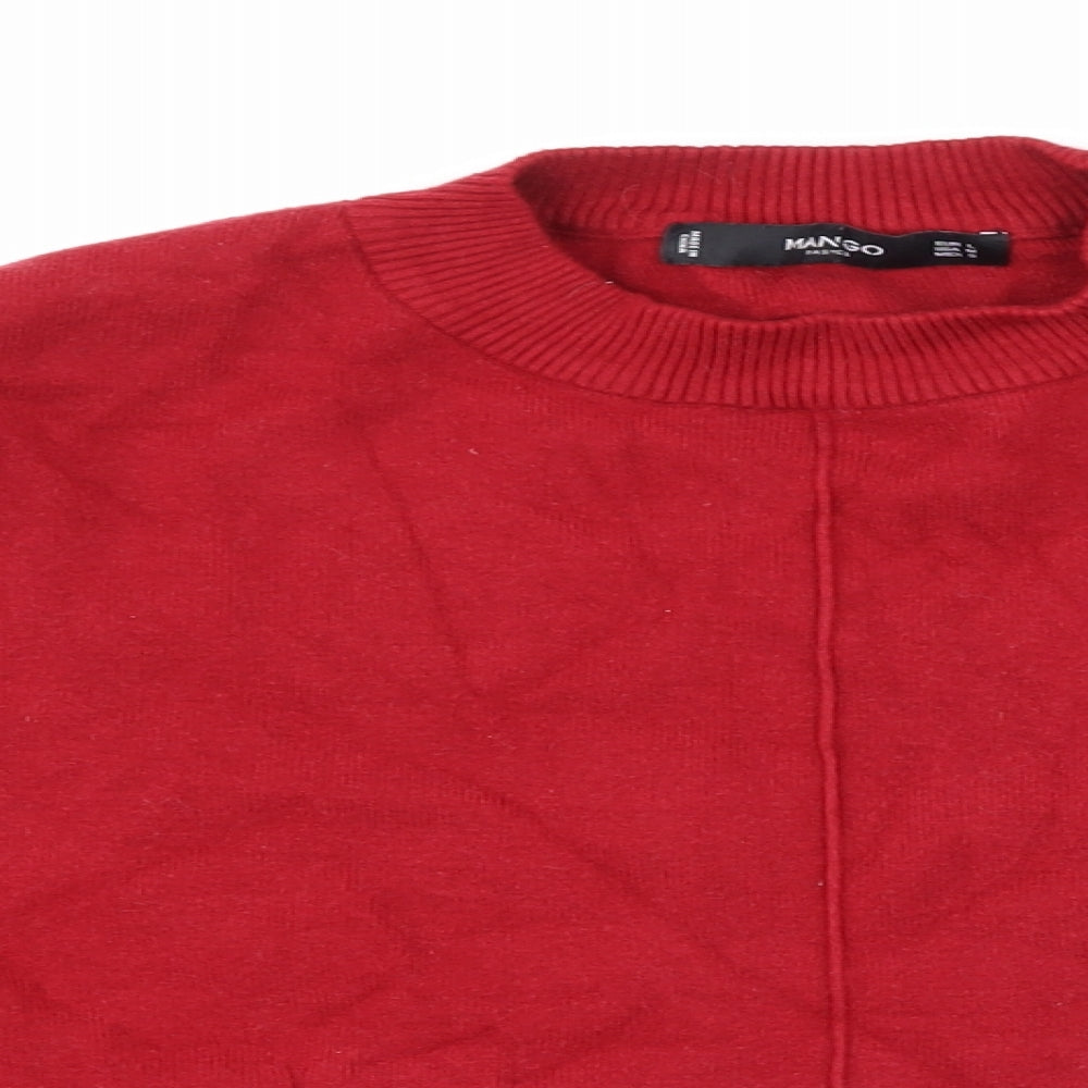 Mango Womens Red  Knit Pullover Jumper Size L