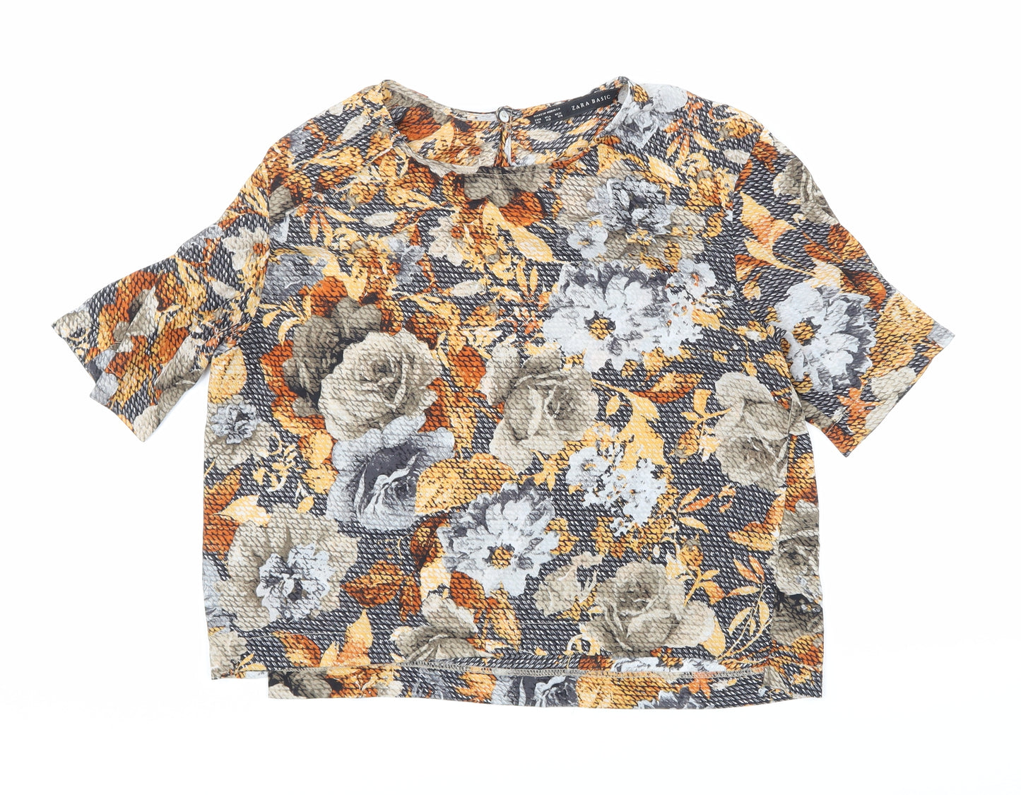 Zara Womens Multicoloured Floral  Basic Blouse Size XS