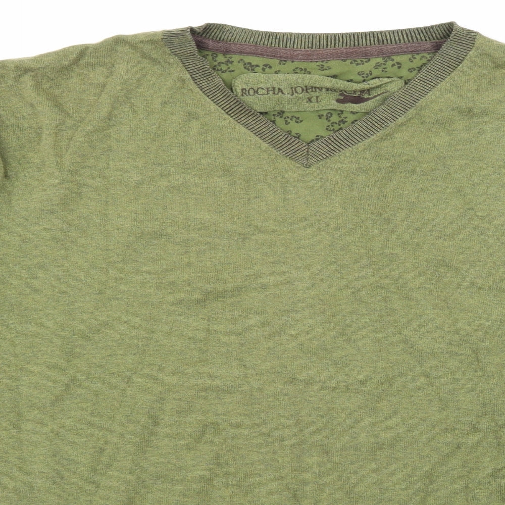 Rocha John Rocha Mens Green  Knit Pullover Jumper Size XL