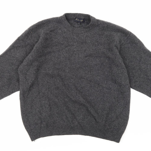 Fashion Affairs Mens Grey  Knit Pullover Jumper Size L
