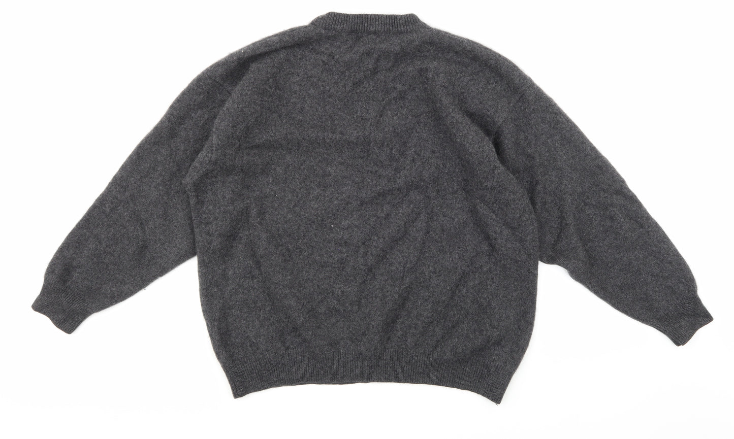 Fashion Affairs Mens Grey  Knit Pullover Jumper Size L
