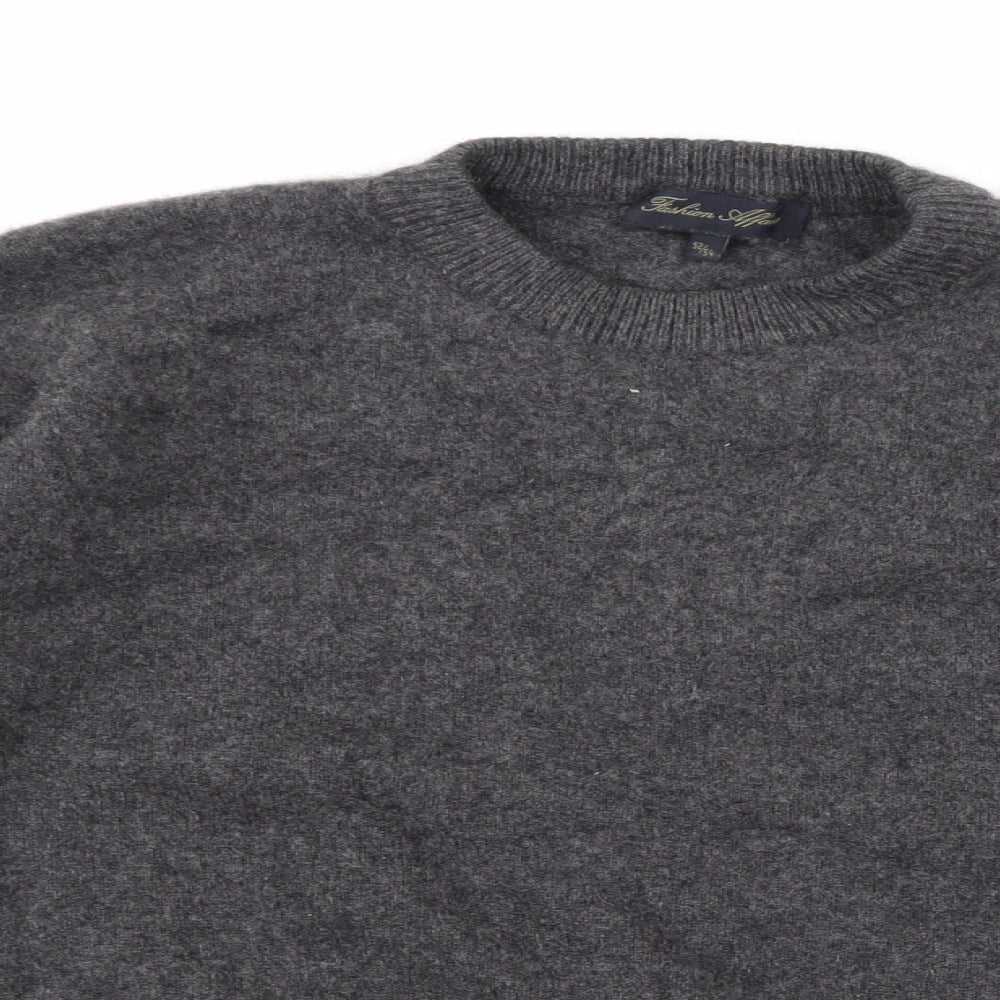 Fashion Affairs Mens Grey  Knit Pullover Jumper Size L