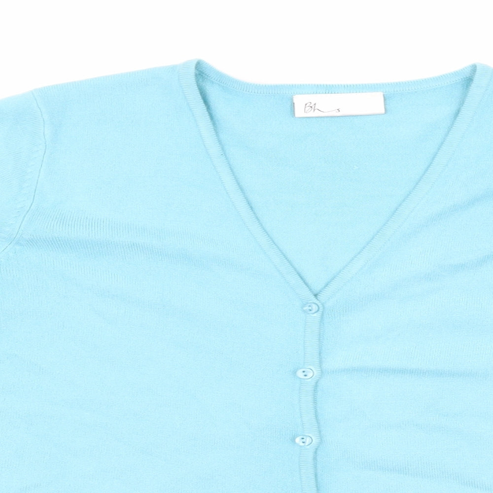 BHS Womens Blue  Knit Cardigan Jumper Size 14
