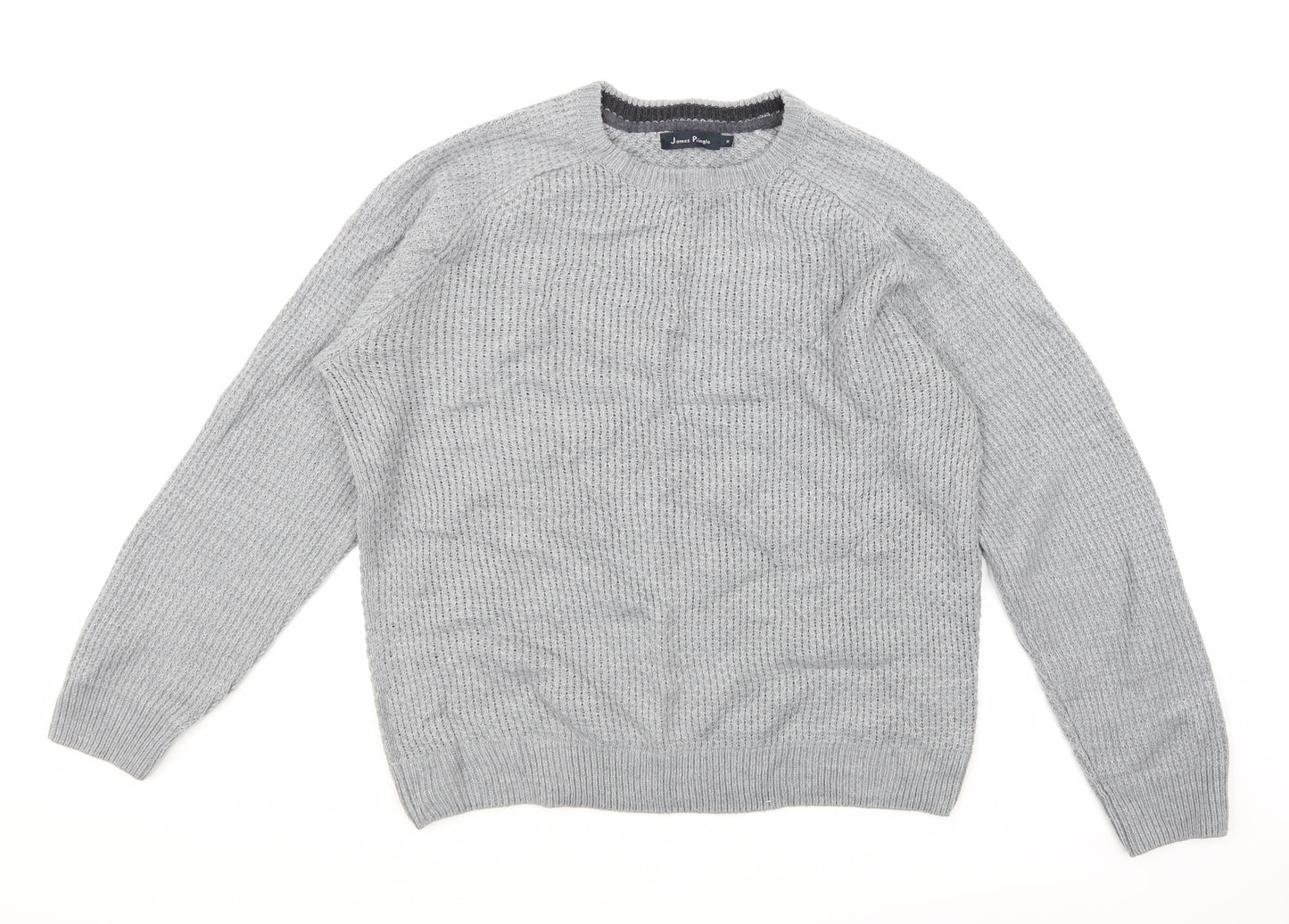 James Pringle Mens Grey  Knit Pullover Jumper Size M