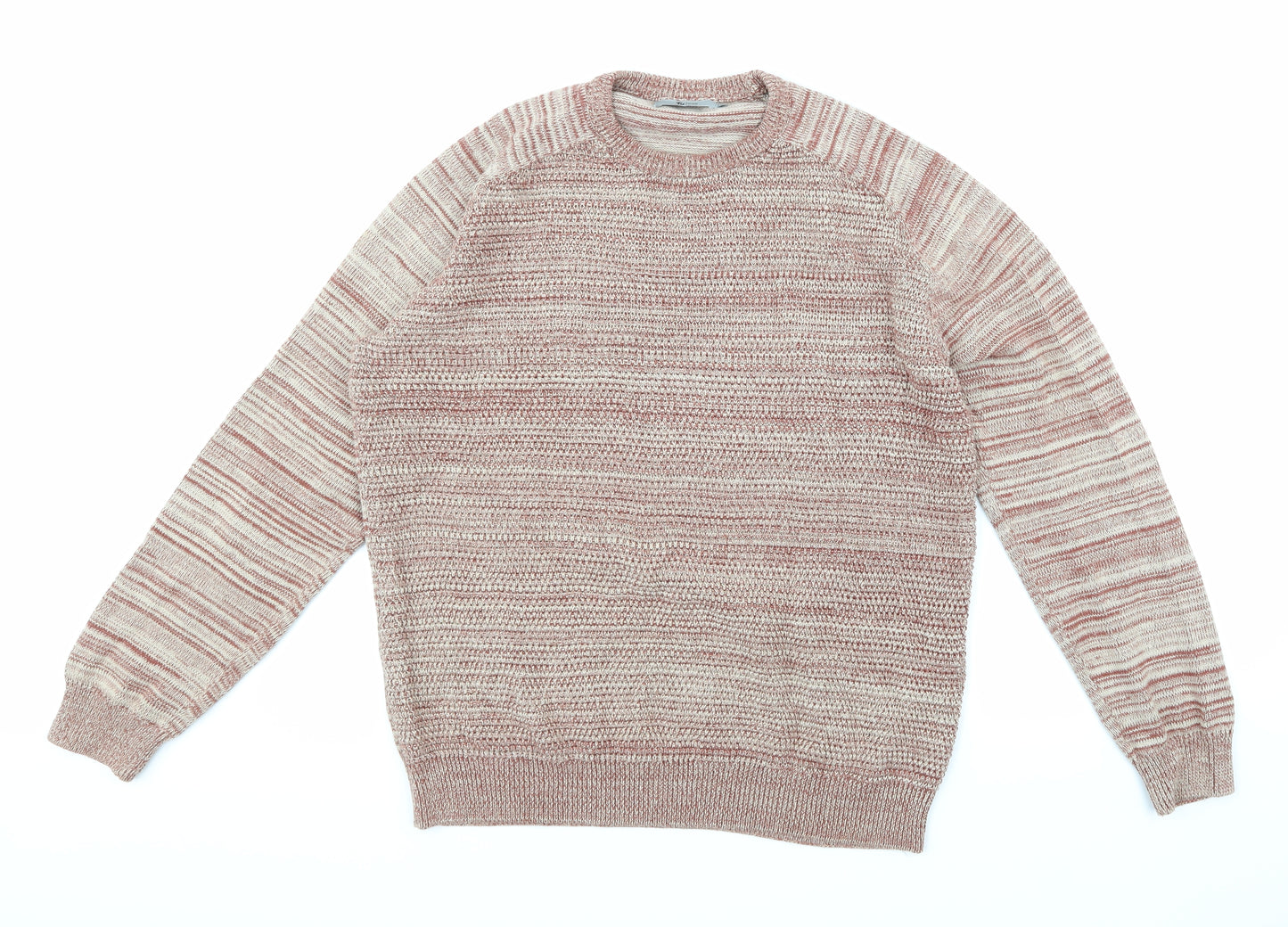 TU Mens Beige  Knit Pullover Jumper Size M
