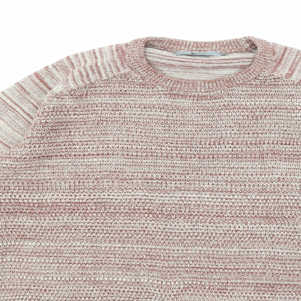 TU Mens Beige  Knit Pullover Jumper Size M