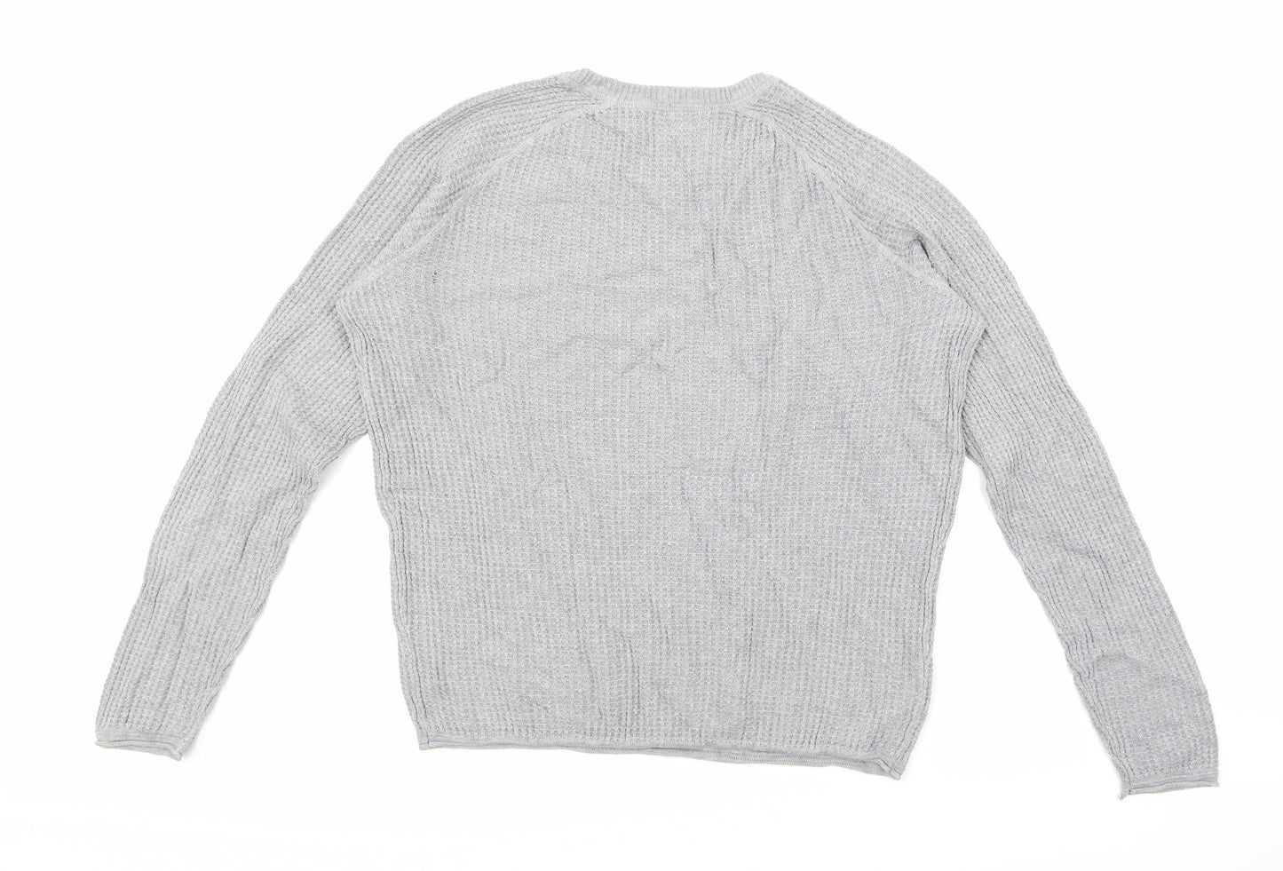 Primark Mens Grey  Knit Pullover Jumper Size S
