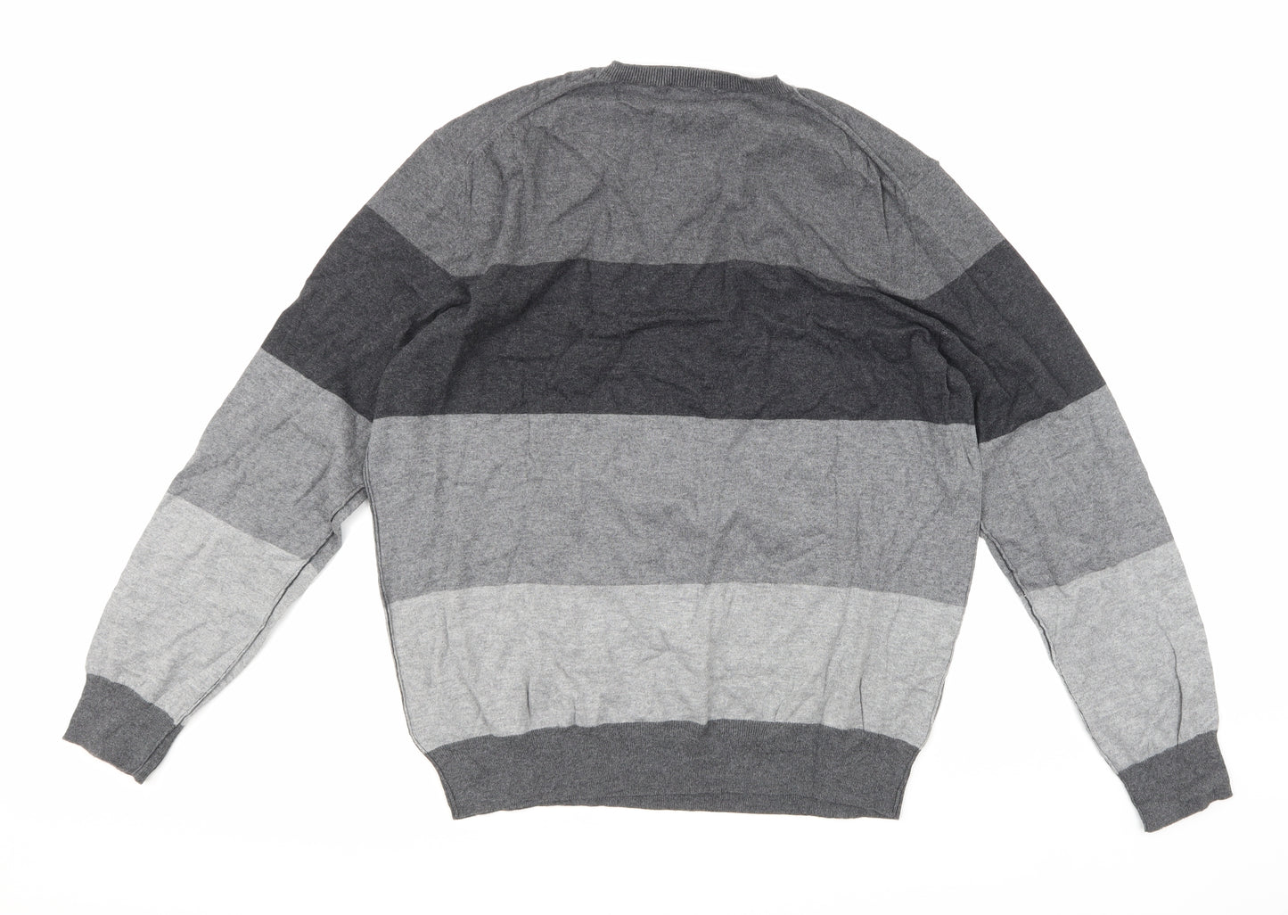 Gap Mens Grey Striped Knit Pullover Jumper Size L