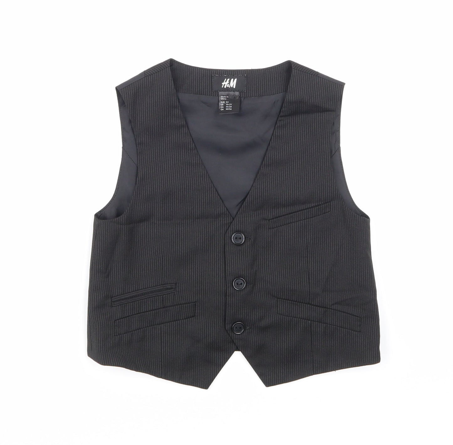 H&M Boys Black   Jacket Waistcoat Size 18-24 Months