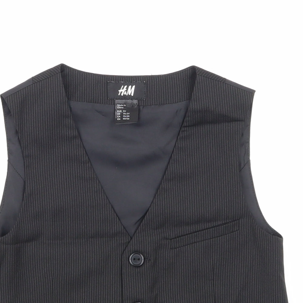 H&M Boys Black   Jacket Waistcoat Size 18-24 Months