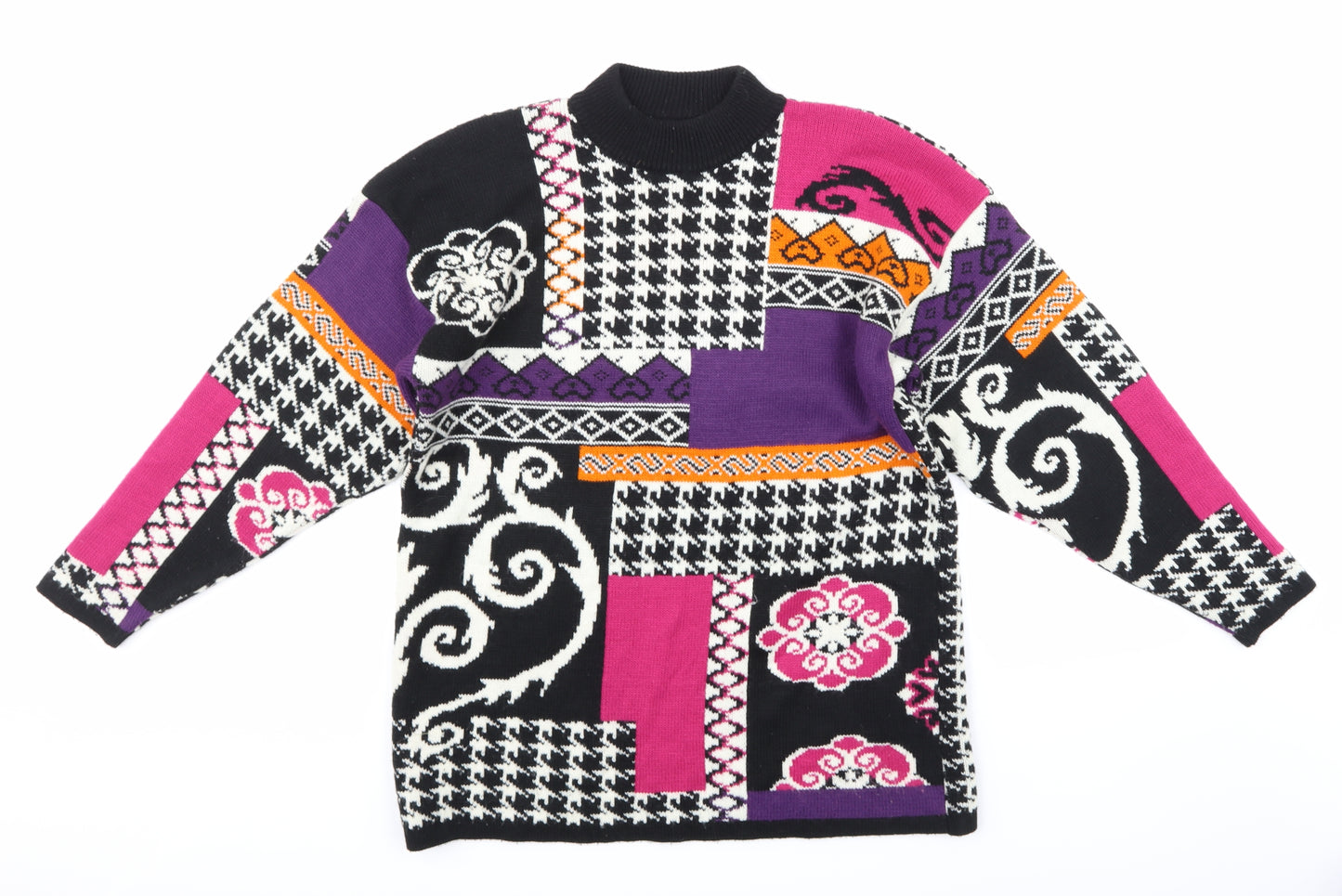 Marks and Spencer Womens Multicoloured Geometric Knit Pullover Jumper Size 14