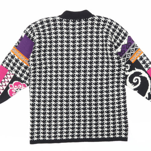 Marks and Spencer Womens Multicoloured Geometric Knit Pullover Jumper Size 14
