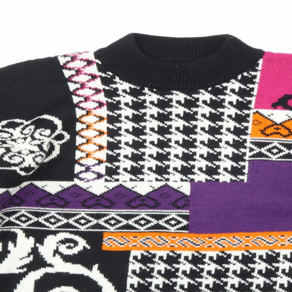 Marks and Spencer Womens Multicoloured Geometric Knit Pullover Jumper Size 14