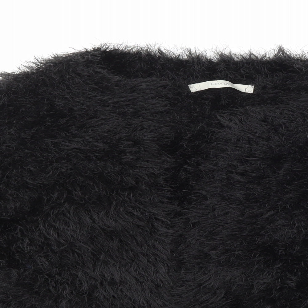 George Womens Black  Knit Cardigan Jumper Size L  - Fluffy