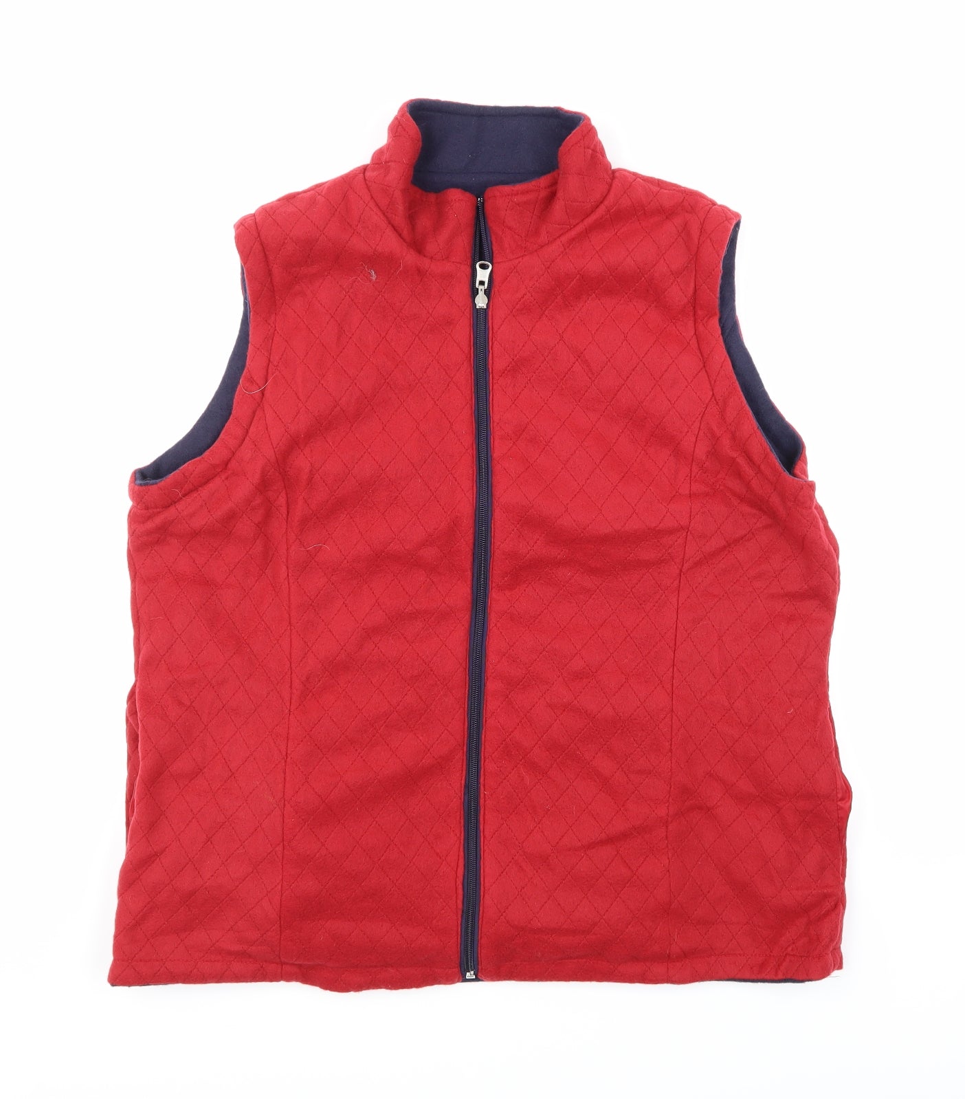 Anne De Lancay Womens Red  Fleece Gilet Coat Size L