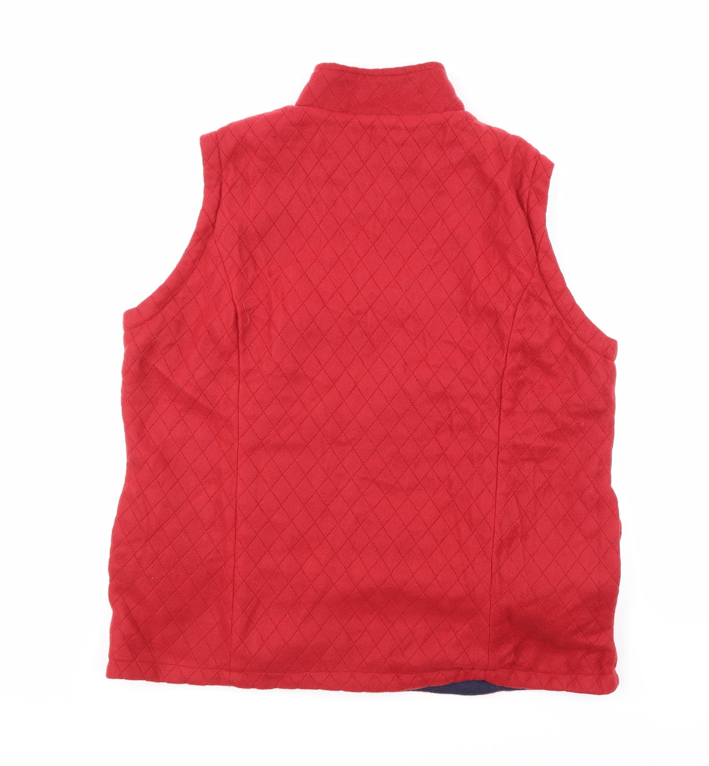 Anne De Lancay Womens Red  Fleece Gilet Coat Size L