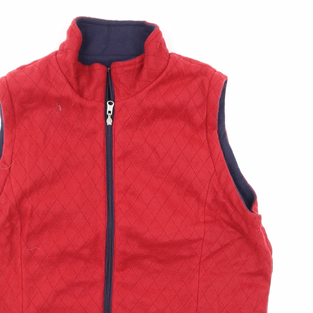 Anne De Lancay Womens Red  Fleece Gilet Coat Size L