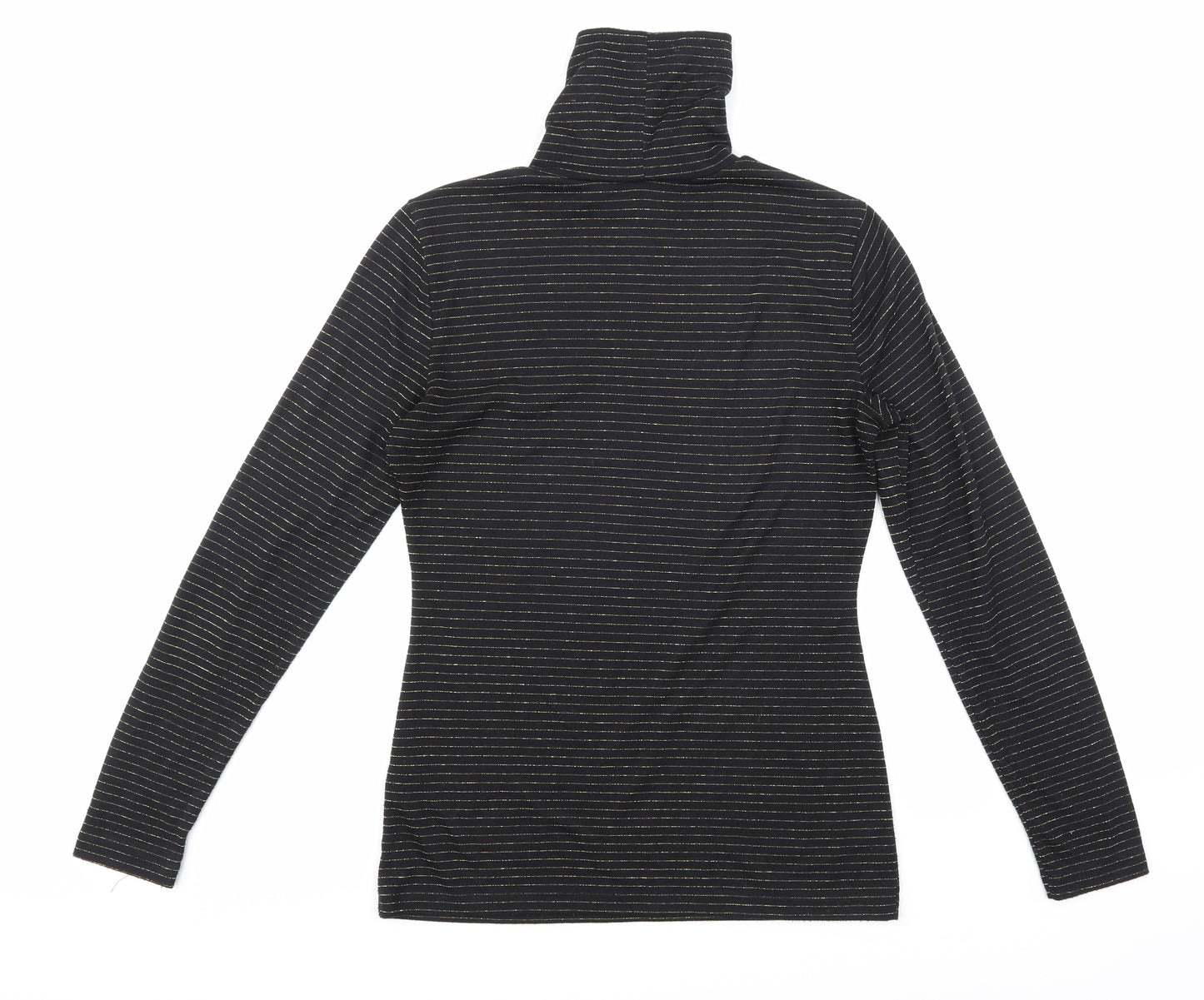 H&M Womens Black Striped  Basic T-Shirt Size M