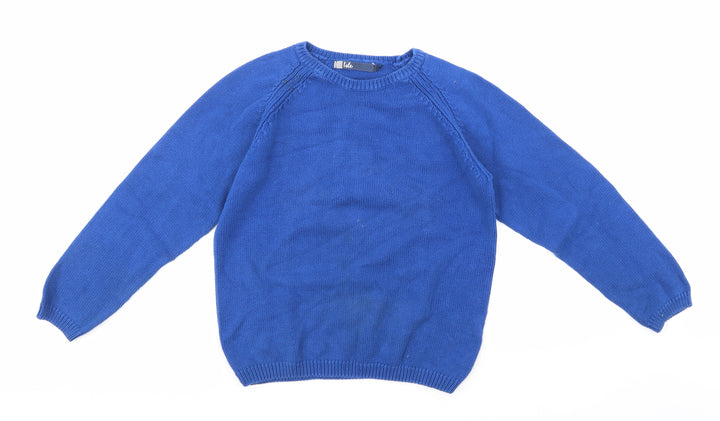 Isle Womens Blue Knit Pullover Jumper Size S