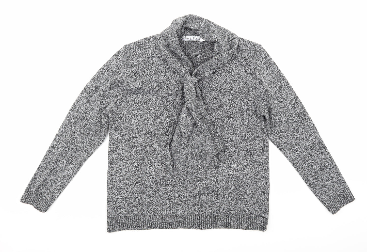Pure & Natural Womens Grey  Knit Pullover Jumper Size L