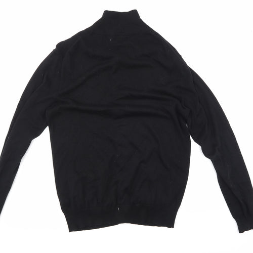 H&M Mens Black  Knit Cardigan Jumper Size M