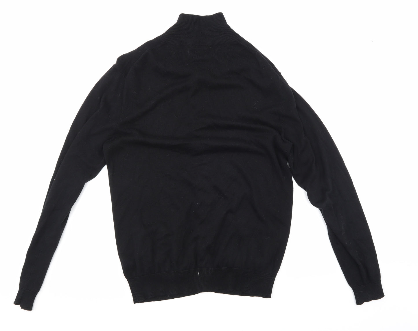 H&M Mens Black  Knit Cardigan Jumper Size M