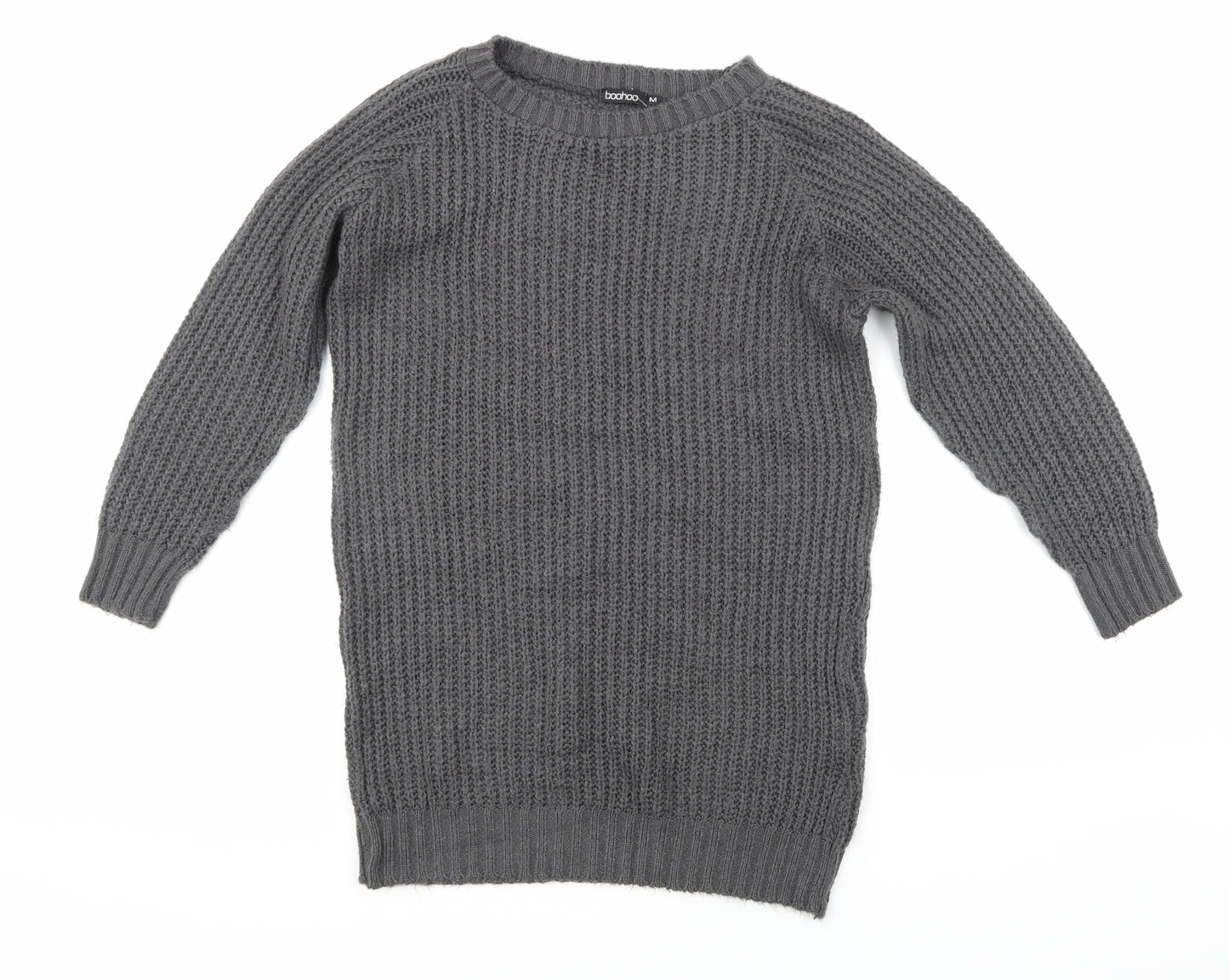 Boohoo Womens Grey  Knit Pullover Jumper Size M