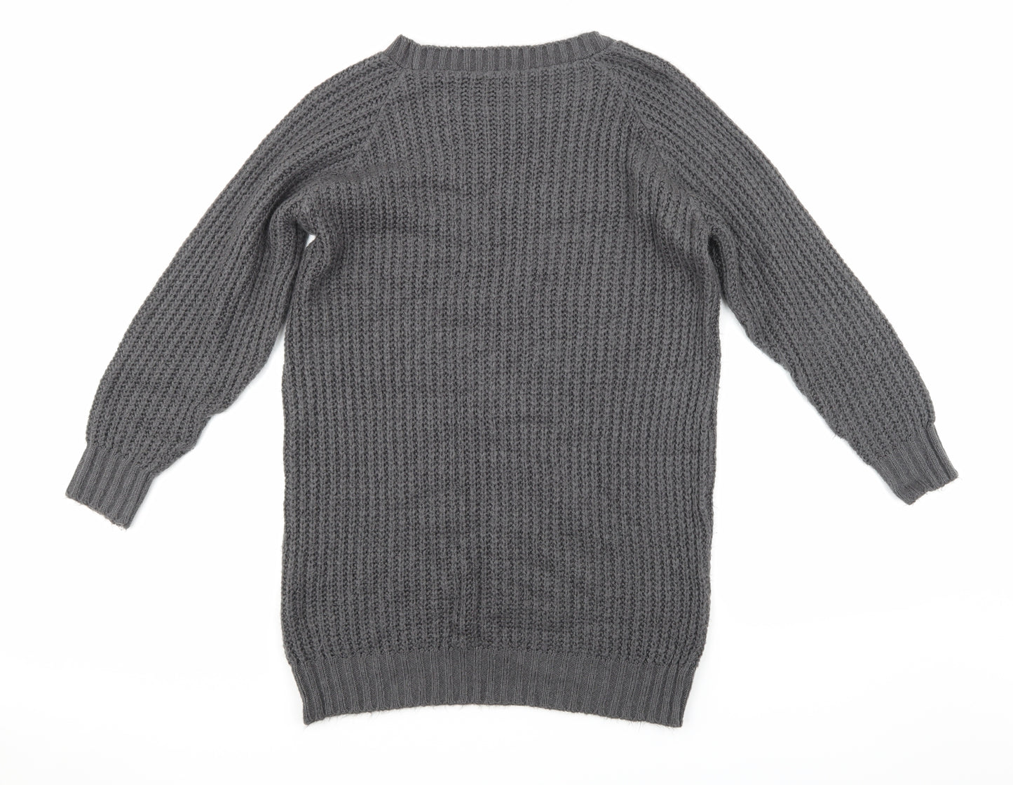 Boohoo Womens Grey  Knit Pullover Jumper Size M