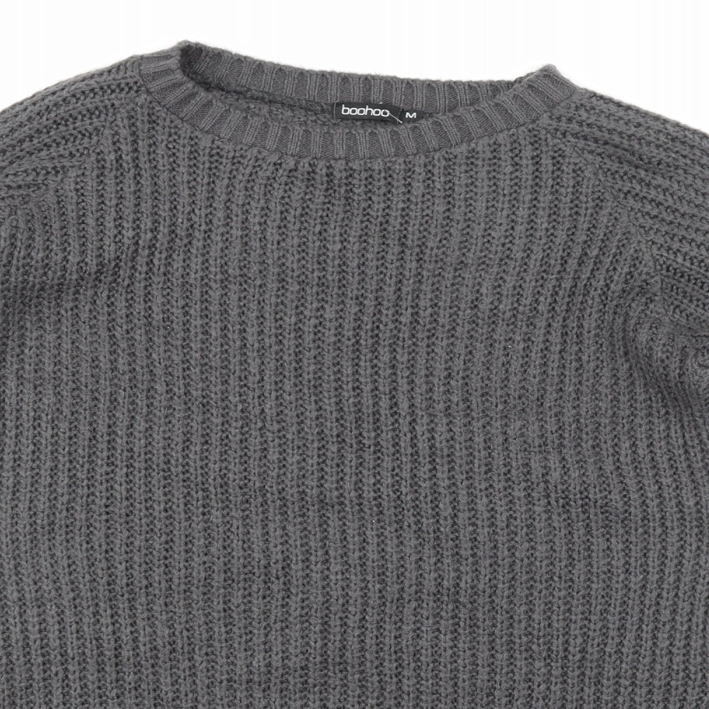 Boohoo Womens Grey  Knit Pullover Jumper Size M
