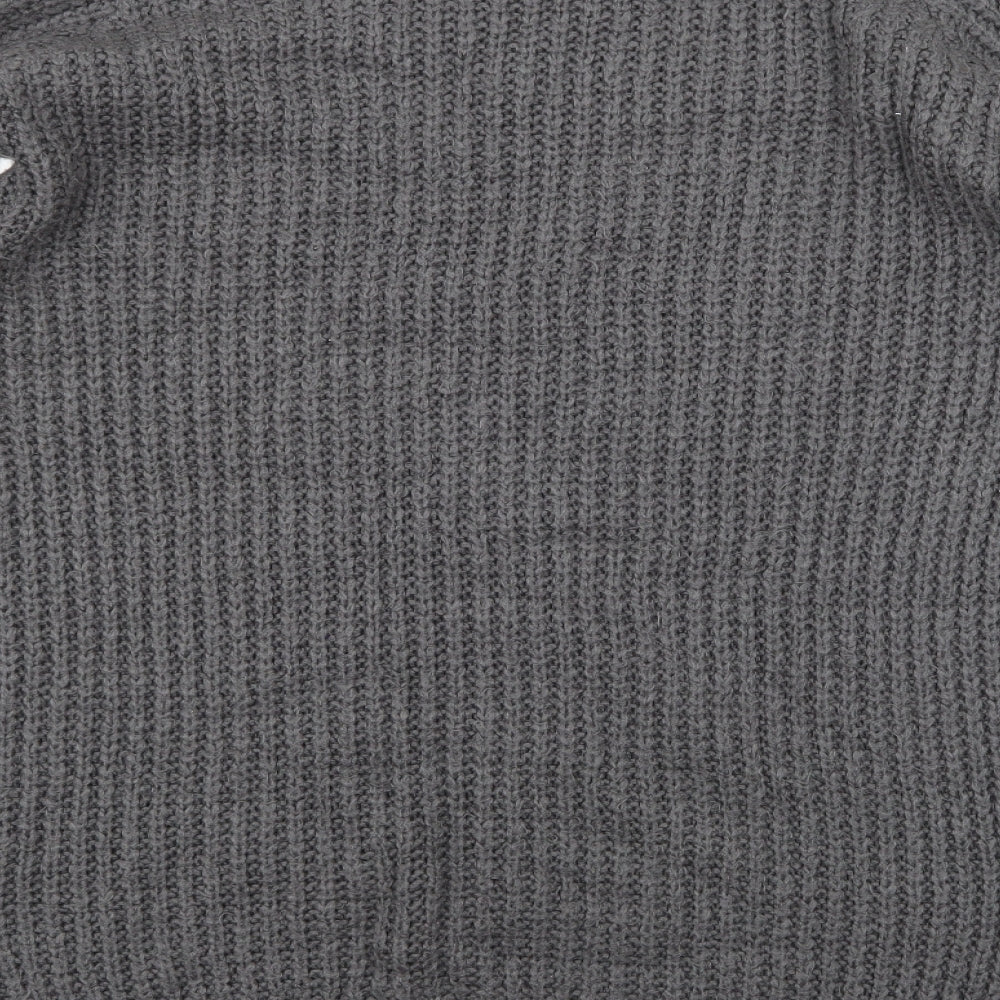 Boohoo Womens Grey  Knit Pullover Jumper Size M