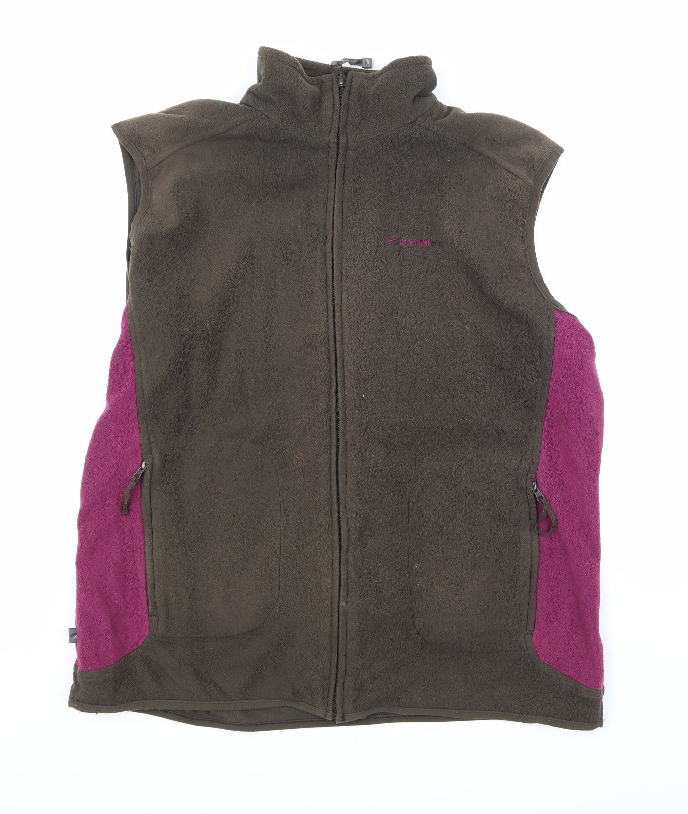 Mountain Life Womens Brown  Fleece Gilet Coat Size 16
