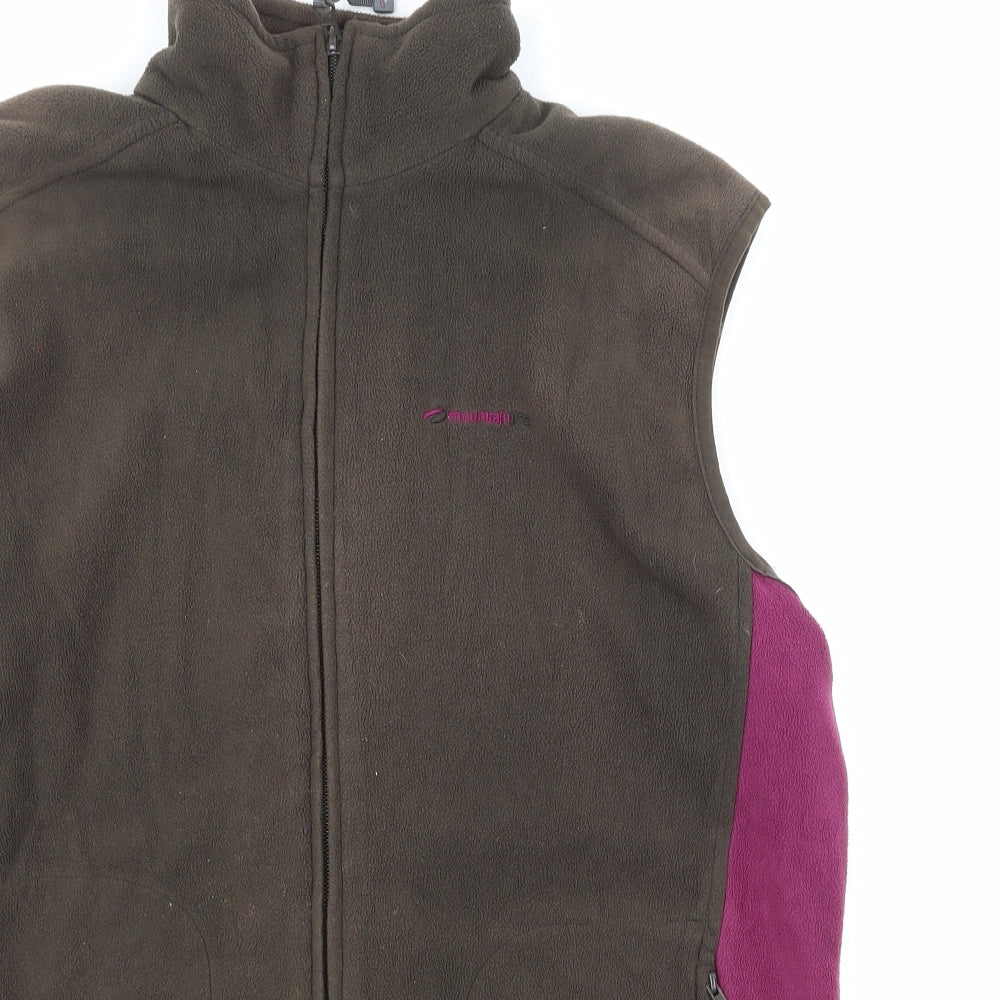 Mountain Life Womens Brown  Fleece Gilet Coat Size 16