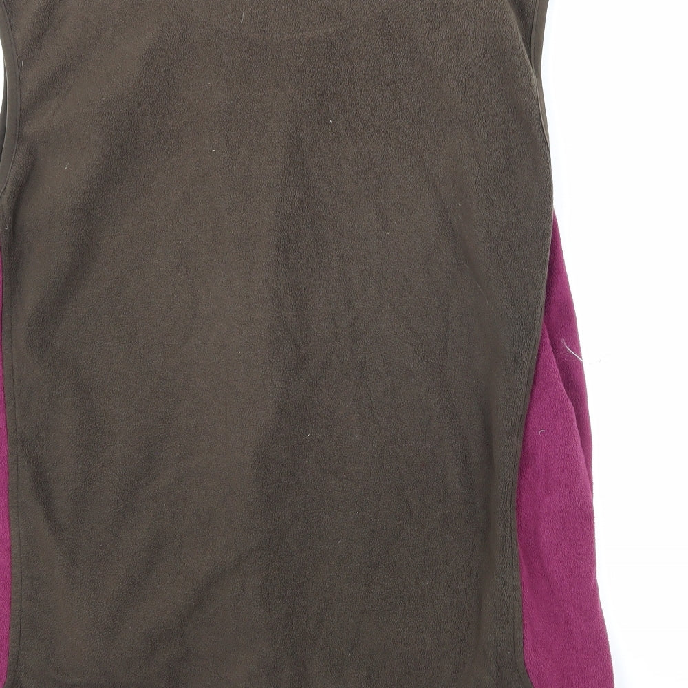 Mountain Life Womens Brown  Fleece Gilet Coat Size 16