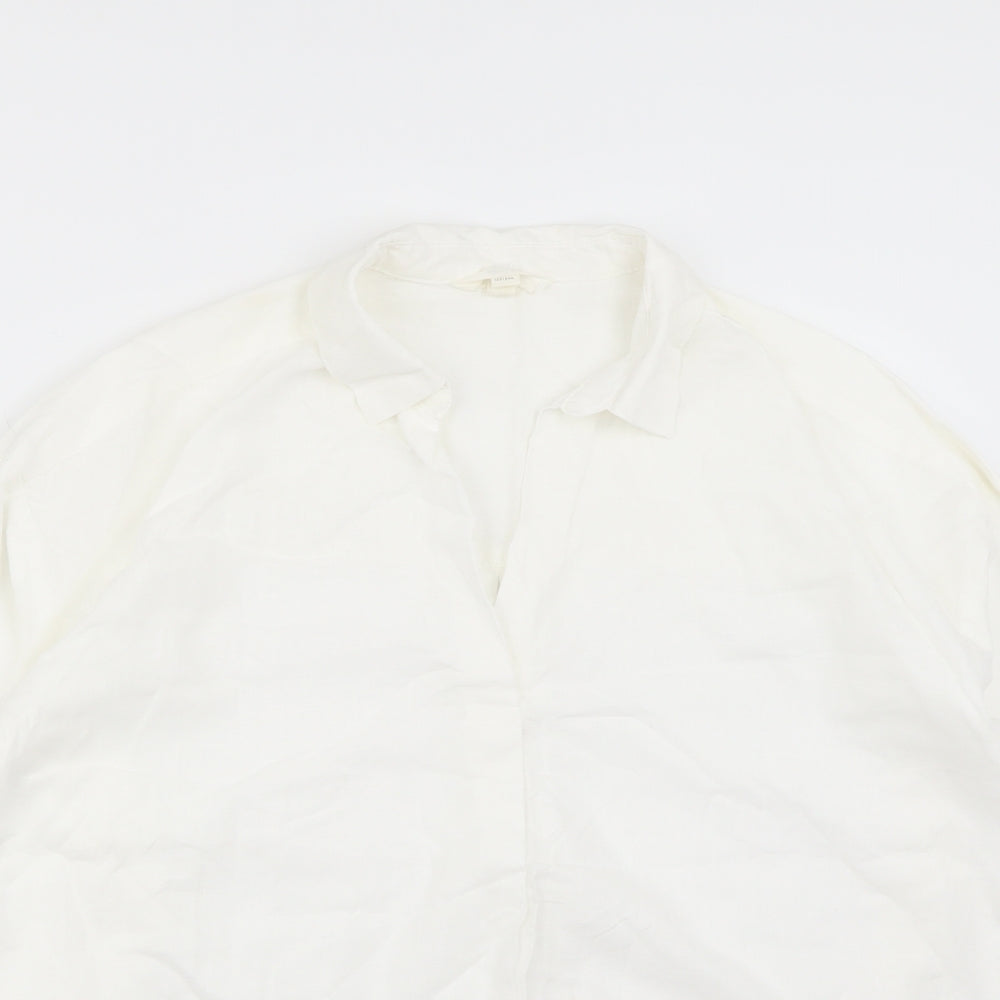 H&M Womens White   Basic Blouse Size 8