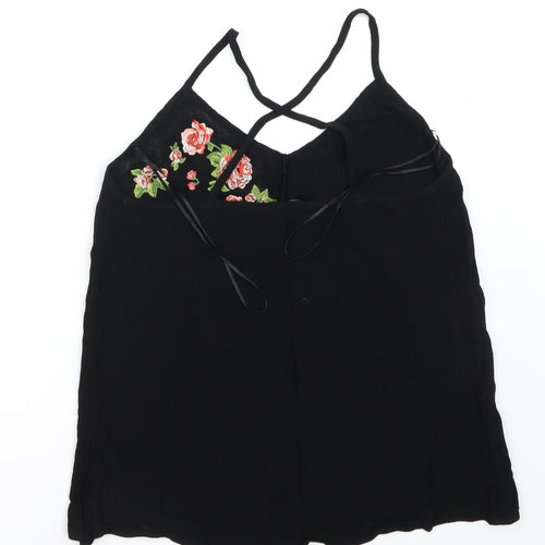 F&F Womens Black Floral  Basic Blouse Size 14