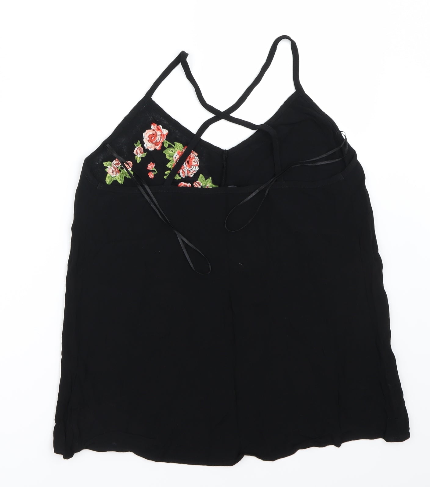 F&F Womens Black Floral  Basic Blouse Size 14