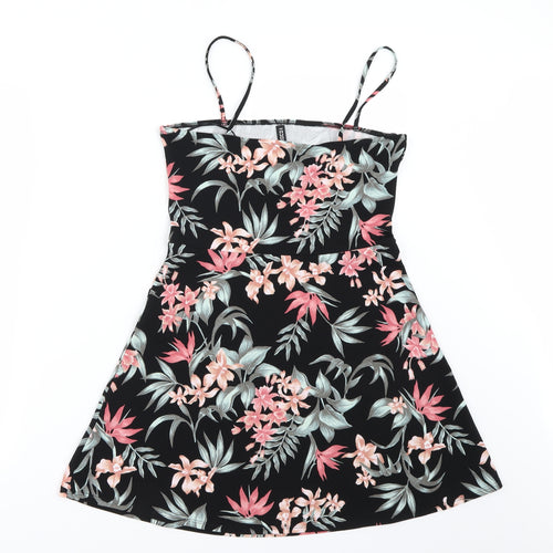 H&M Womens Black Floral  Basic Blouse Size 12