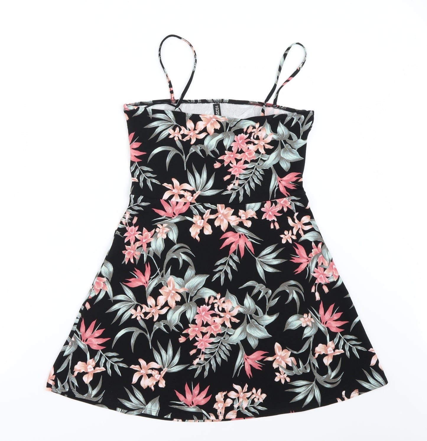 H&M Womens Black Floral  Basic Blouse Size 12