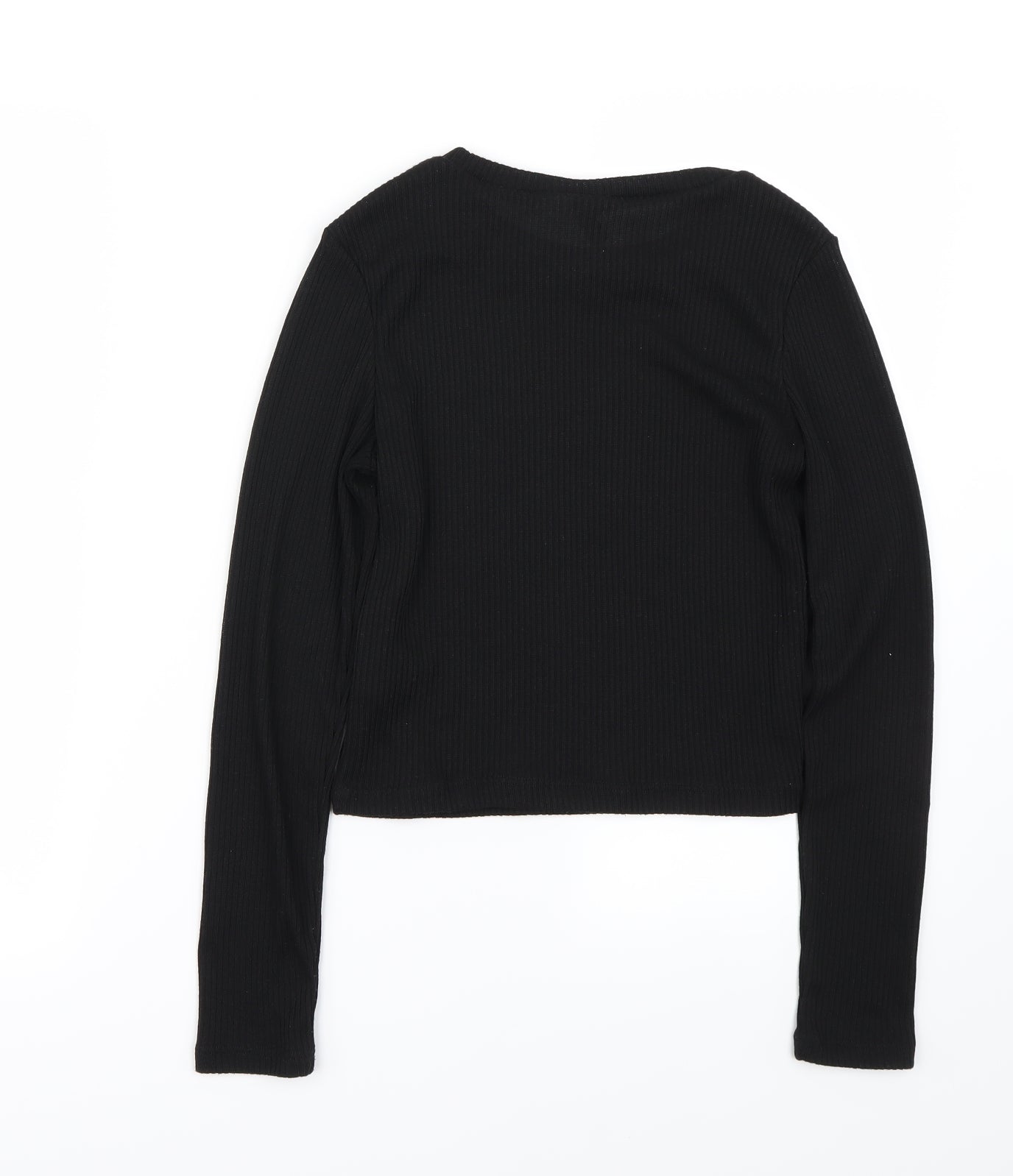 H&M Womens Black   Cropped T-Shirt Size S