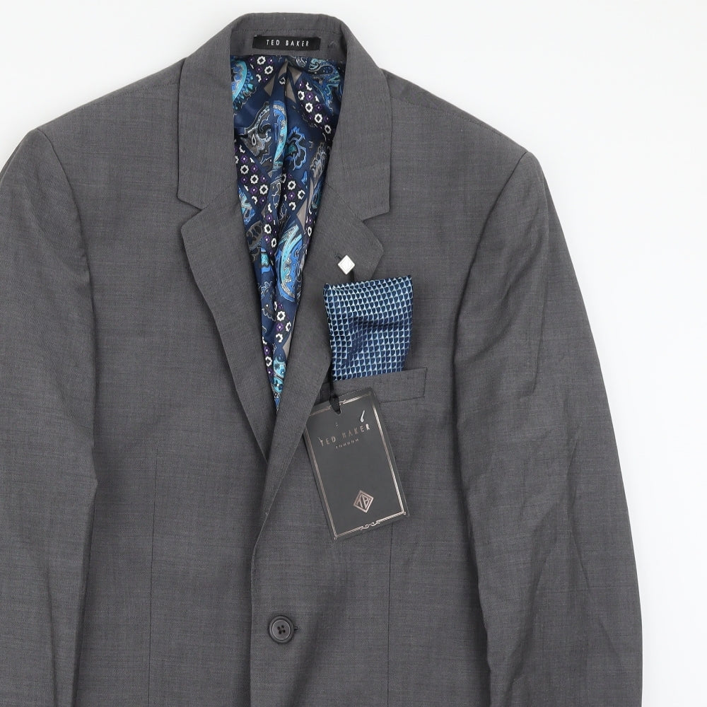 Ted Baker  Mens Grey   Jacket Suit Jacket Size 36